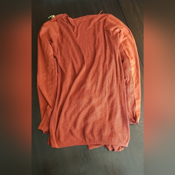 GUESS Anisa Faux Suede Sleeve Drape Sweater (Pullover Coverup Cardigan) - Picture 8 of 8